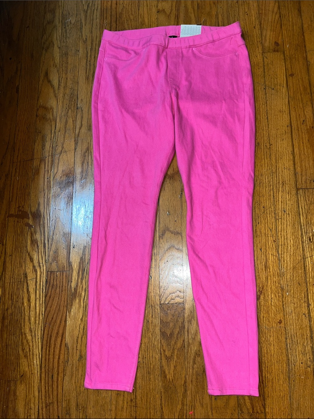 NWT Hue Bright Pink Denim Leggings Size Large - Picture 3 of 7